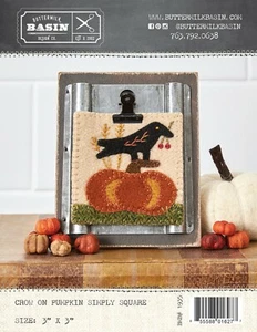 BUTTERMILK BASIN CROW ON PUMPKIN SIMPLY SQUARE wool pattern - Picture 1 of 1