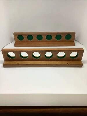 2 Piece Solid Wood Wall Pool Cue Rack W/screws,Holds 6 Cues, Fast Free Shipping - Image 1 of 3