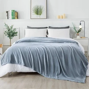 RATEL Luxury Popcorn Waffle Blanket Large Warm Fleece Throw Over Bed Travel - Picture 1 of 9