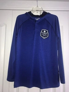 Under Armour Lacrosse Mens Size S Royal Blue Heat Gear Hoodie Shirt - Picture 1 of 8