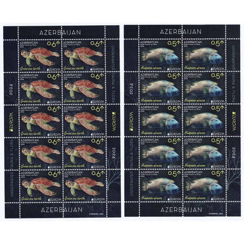 FR7149 - 2024 Azerbaijan PostEurop Flora And Fauna Subaquatic Mini Sheet - Image 1 of 1