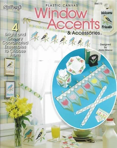 Plastic Canvas Pattern Booklet-Window Accents & Accessories-4 Ensembles - Picture 1 of 2