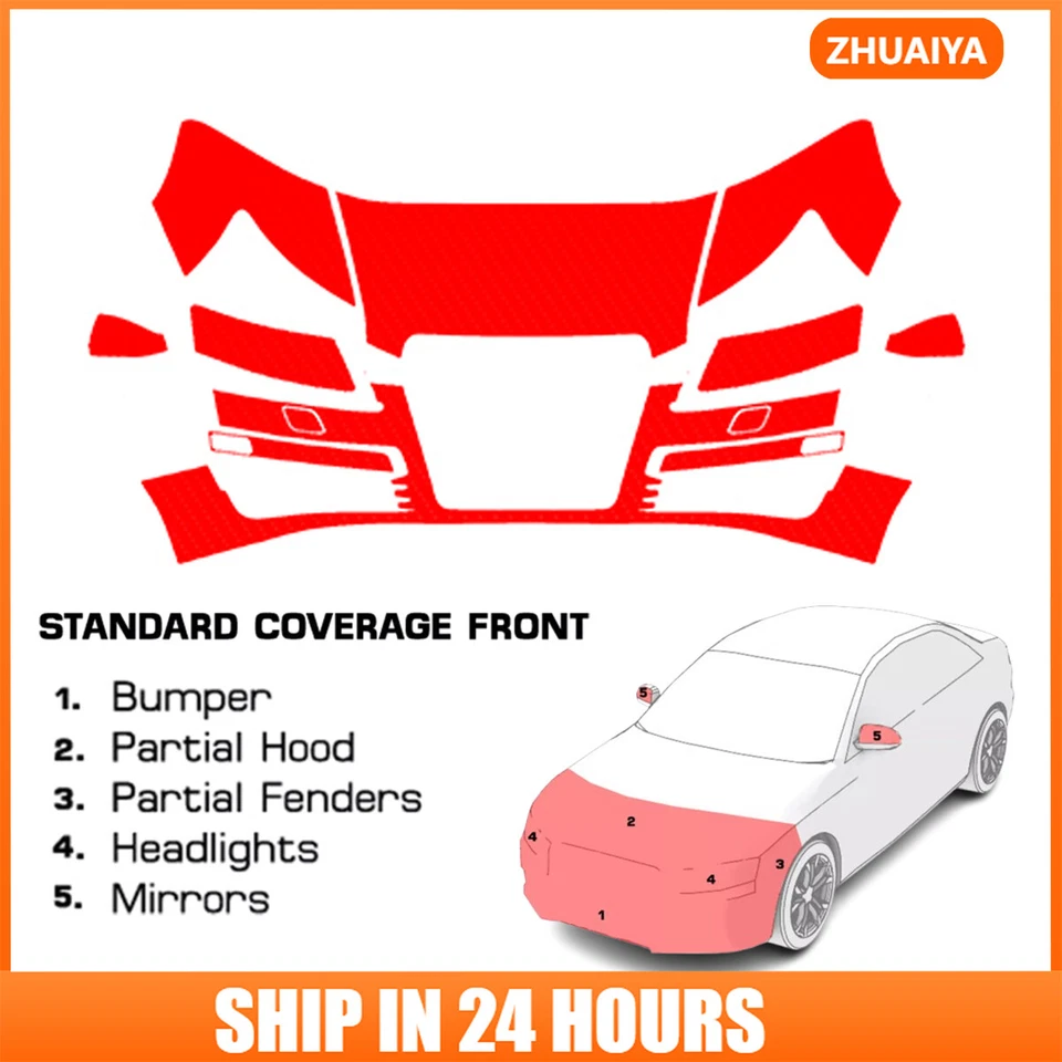 Kit de sujetador transparente de película de protección de pintura precortada de 8,5 millas PPF para Audi A6 2006-2008 Foto 1 de 4