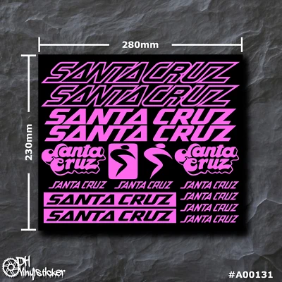 Santa Cruz Sticker Pink | Aufklebersatz Set Fahrrad eBike BMX MTB Rahmen