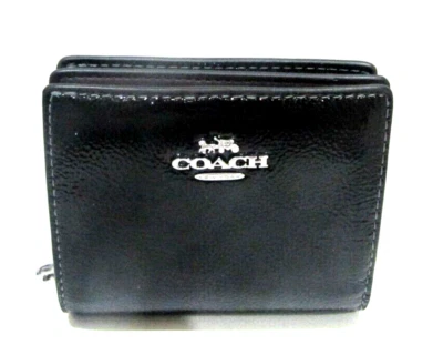 Coach Nuevo CW790 Negro Charol Estuche para Tarjetas a Presión Cartera con Dije C Nuevo con Etiquetas $178 Foto 1 de 4