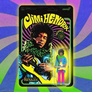 Figura de acción de reacción Jimi Hendrix Glows Under Black Light Super7 - Imagen 1 de 6