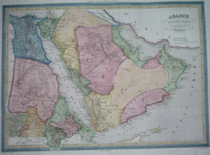 1840 rare ORIGINAL MAP OMAN ARABIA QATAR KUWAIT BAHRAIN EMIRATES JORDAN - Picture 1 of 9
