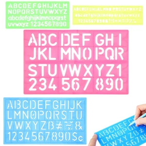 4 Pcs Reusable Letter Template Set Washable Stencils Household - Picture 1 of 11