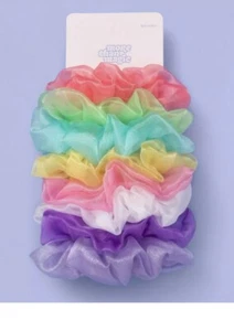 1 Confezione 8 Scrunchies Capelli Più Che Magica Organza Colori Unicorno Elastici - Foto 1 di 3