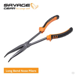 Savage Gear MP Long Bend Nose Pliers - Pike Cod Zander Predator Sea Lure Fishing - Picture 1 of 2
