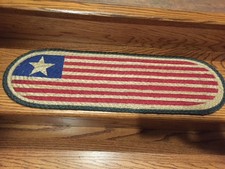 Flag Print Braided Stair Tread by Earth Rugs