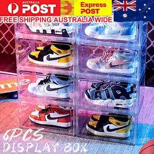 Premium Sneaker Shoe Box Clear Display Case Plastic Stackable Magnetic DF - Picture 1 of 10