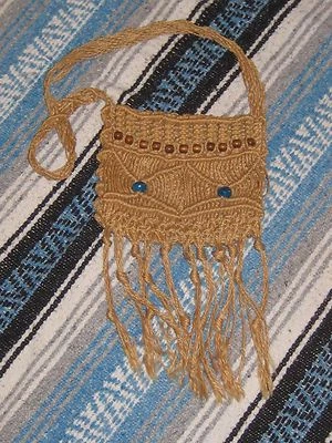 Bolso Cartera Macramé Vintage Años 70 Auténtico Hecho a Mano Hippie Boho Woodstock Foto 1 de 4