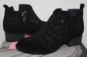 Jeffrey Campbell Saget Split Shaft cut out booties Black Suede NEW! - Picture 1 of 8