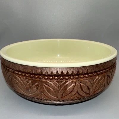 EMSA WEST GERMANY VINTAGE RUSTIC CARVED PATTERN 8.5" SERVING BOWL - Image 1 of 4