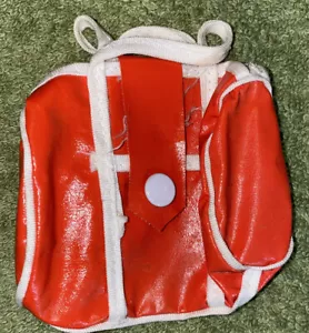 Vintage Orangish/Red Bag Tote For Dolls - Doll Clothing - Picture 1 of 4