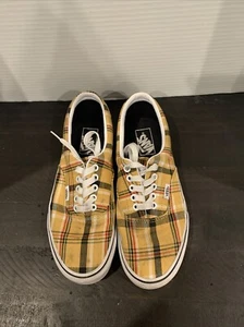 VANS Off The Wall Old Skool Canvas Yellow Plaid Era Sneakers -7.5 Mens - Picture 1 of 7