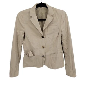 Theory Damen 10 beige Knopfleiste Langarm Gürtel Blazer Jacke - Bild 1 von 10