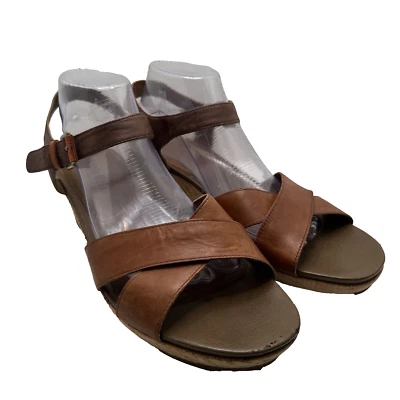 Сандалии Cobb Hill от New Balance коричневые кожаные размер 11 М пробковый клин удобные - Изображение 1 из 4