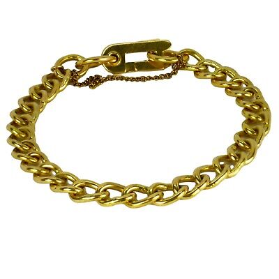 18 Karat Yellow Gold Faceted Curb Link Bracel...