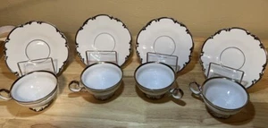 HUTSCHENREUTHER BAVARIA SYLVIA Revere Cup And Saucer Set Of 4 - Stamped - Picture 1 of 24
