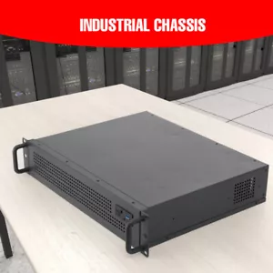 19" Rackmount Server Chassis 2U Black - Only 38cm Deep - Picture 1 of 11