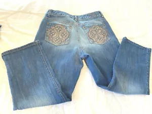 Women's Code Bleu Medium Wash Jeans - Size 8 - Glitter studs on back pockets - Picture 1 of 2