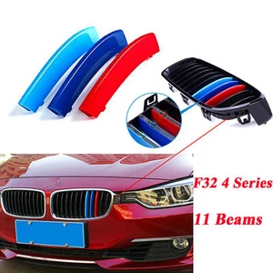M Sport Tri-Color Grille Rails Insert Stick-On Clip Trim Cover for BMW 4 Series - Bild 1 von 12