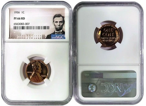 1956 LINCOLN CENT 1C NGC PF 66 RD Cover