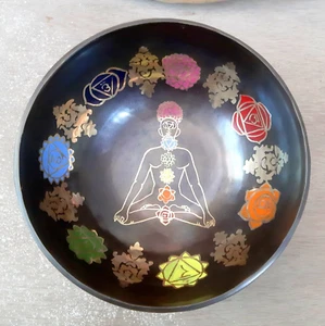 9 Inches Seven Chakra Crafting Bowl-Yoga Bowl-Therapy Bowl-Chakra Balancing Bowl - Picture 1 of 5