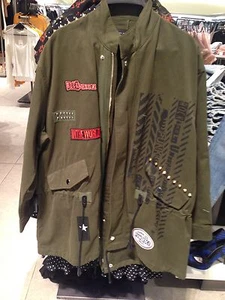 ZARA PARKA MIT PUNK DETAILS KHAKI XS-S , M-L REF. 6232/041 - Bild 1 von 6