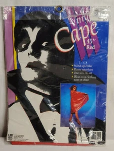 Vintage Halloween Costume Cape Vinyl Red 45" New in Package NOS 1995 Vampire - Picture 1 of 4