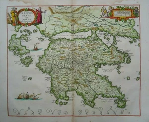 Antique Map of the Peloponnese by Johannes Jansson 1684 - Picture 1 of 9