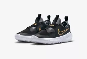 NIKE FLEX RUNNER 2 (TDV) unisex taglia 4C nero/oro nuovo con scatola - Foto 1 di 6