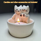 Couple Kitten Candle Holder Cat Aromatherapy Candlestick Desktop Home Ornaments