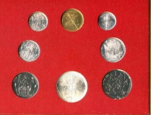 Vatican 1968 F.A.O Mint Set of 8 Coins,With Silver Coin,UNC - Picture 1 of 2