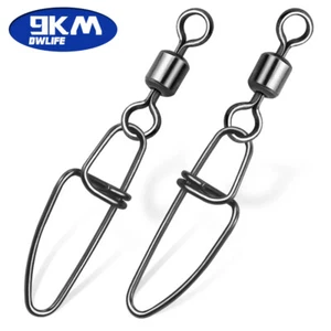 9KM Fishing Swivels with Snaps Saltwater Fishing Tackle 50Pcs Interlock Swivels - Picture 1 of 20