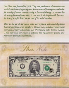 (3) 1995 5 $ Atlanta Star Note in BEP Portfolio | F00093933-5* | Fr.  1985-F* - Bild 1 von 4