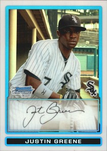 2009 Bowman Chrome Prospects Refractors Baseball Card #BCP70 Justin Greene/599