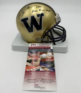 MARK BRUNELL SIGNED WASHINGTON HUSKIES VSR4 MINI HELMET 1991 ROSE BOWL MVP - JSA - Picture 1 of 6