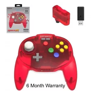 Retro-Bit Tribute 64 2.4Ghz Wireless Controller for Nintendo N64 Switch PC Red - Picture 1 of 7