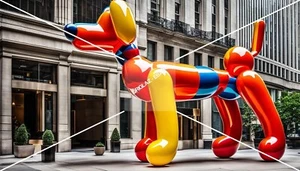 Stadt Ballon Hund Art Deco Digital Bild Bild Tapete Hintergrund Desktop Kunst - Bild 1 von 3