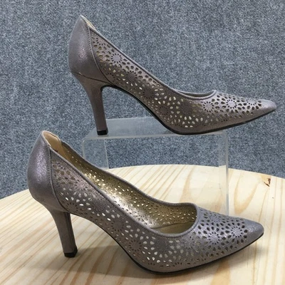 Tacones Anne Klein para mujer 7,5 M bomba gris textil AK Farhana punta recorte Foto 1 de 4