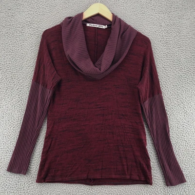 Suéter Michael Stars Mujer OS Rojo Jaspeado Capucha Cuello Pullover Elastizado Tejido Mixto Foto 1 de 4