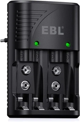 EBL Akku Ladegerät 4-Fach Smart Plug NiMH AA AAA 9V - Bild 1 von 4