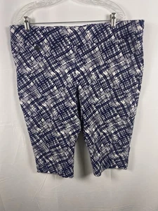 Pantaloncini donna Alex & Olivia taglia 20W blu navy/bianco elasticizzati vestibilità metallo abbellimento - Foto 1 di 12