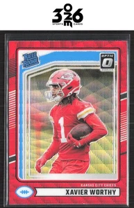 Xavier Worthy 2024 Donruss Ottica Rated Rookies Anteprima Onda Rossa Rookie - Foto 1 di 2
