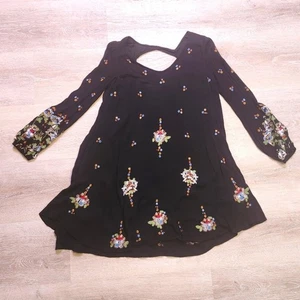 Mini Vestido Free People Oxford Bordado en Negro Para Mujer Talla M - Imagen 1 de 8