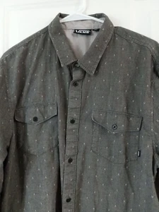 Vans Camicia Uomo XL Grigio Manica Lunga Fuori Muro Bottoni  - Foto 1 di 6