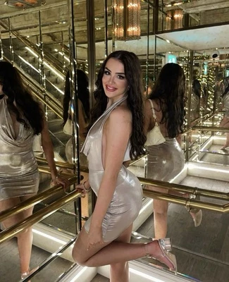 Club London Halter Neck Cowl Neck Silver/ Gold Metallic Dress Size 8 - Image 1 of 4